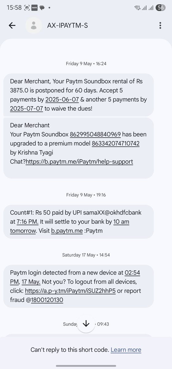 Samayshaktii's tweet photo. @Paytmcare @Paytm @vijayshekhar I had disconnected & surrendered my paytm box 862995048840969 in November or December 2022 itself after paying all rents monthly. In April 2025 I got msg from @Paytm employee that there is 3875 amount due against this sound box. I informed him about disconnection and submition of this soundbox in 2022. He refused to help and asked for payment. Later he offered to installed another upgraded soundbox and to do transactions for 2 months. After doing this old dues will be waived-off. I did same but dues is still there plus I am paying rent for new sound box too. I had even got SMS from paytm for the same this i.e do transations to waive-off dues. but nothing happened till date. Dues is still there. just 3875 decreased to 3751. @Paytm wale bhaiya @vijayshekhar sir kuchh karo. Kaahe satate ho.