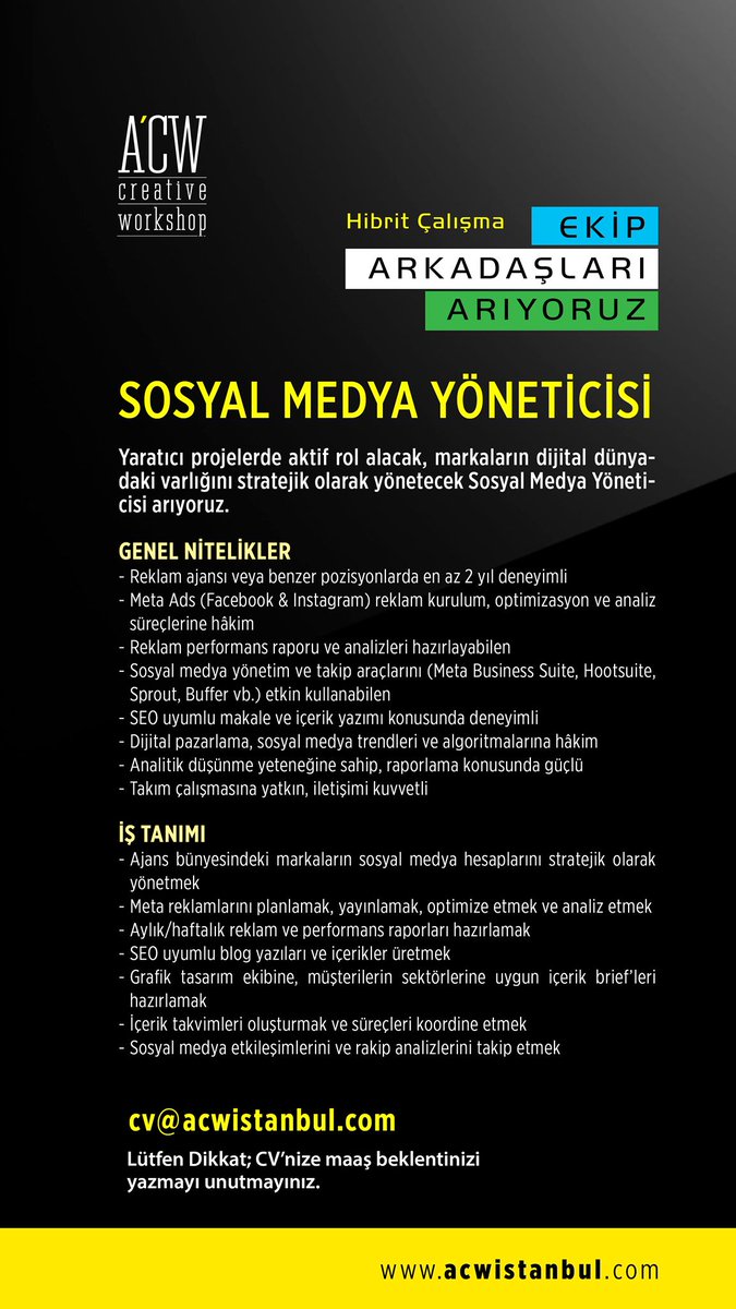 Arıyoruz...
#sosyalmedyayöneticisi