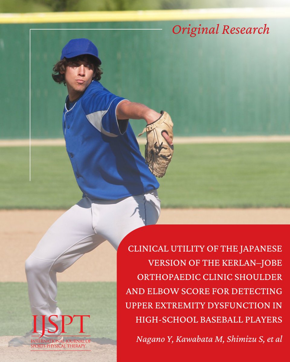 IJSPT's tweet photo. βΎ Can the Japanese KJOC score flag subtle issues in asymptomatic baseball players? This study shows its value in screening #OverheadAthletes. Read & share with your #BaseballPT crew: https://t.co/EFzolvndZ7 https://t.co/iFySkyg1X9