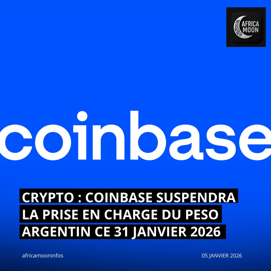 🇦🇷⏸️#Coinbase suspend le support du #pesoargentin dès le 31 janvier 2026. Les échanges #ARS ↔ #USDC seront stoppés, sans explication officielle, tandis que le reste des services #crypto reste actif.