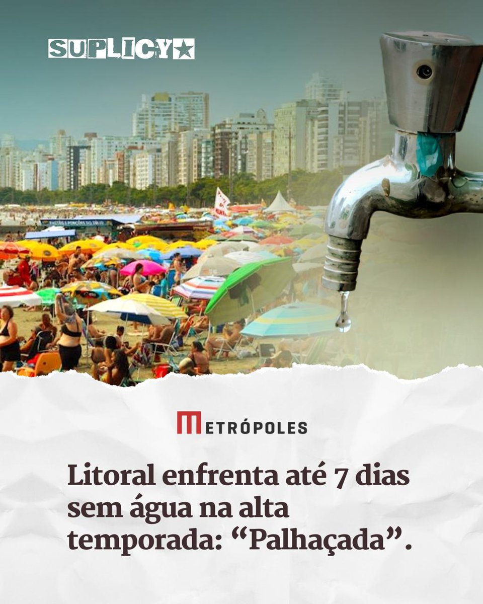 esuplicy's tweet photo. Moradores e turistas sofrem com o desabastecimento em diversas cidades. Para piorar, as chuvas na Baixada Santista afetaram as estações de tratamento, comprometendo a captação. Enquanto a água falta, a conta sobe: a @sabesp reajustou as tarifas em 6,11% neste 1º de janeiro. + https://t.co/5or97YsN6e