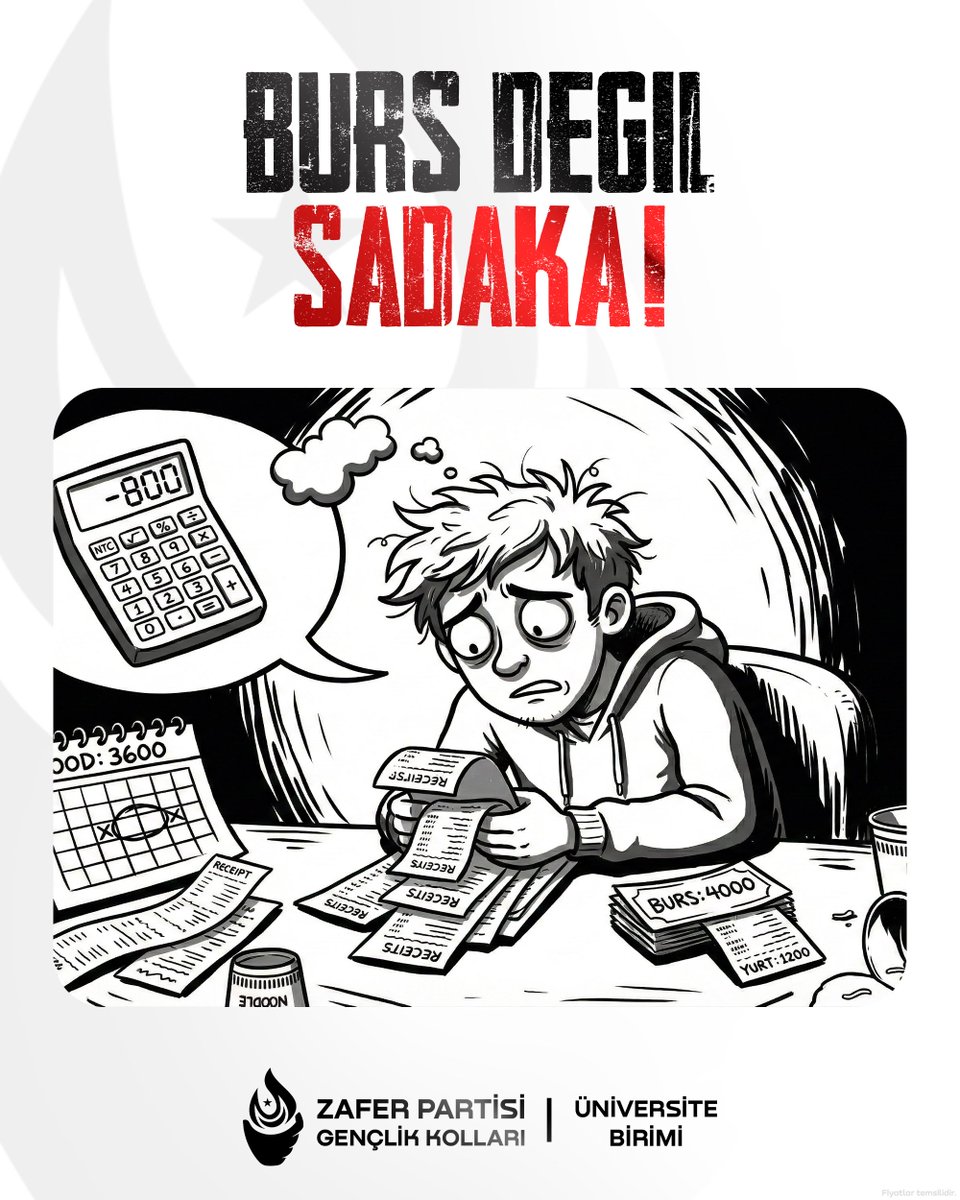 HAYATTA KALMAYA DEĞİL ÜRETMEYE VE ÇALIŞMAYA ODAKLANMAK İSTİYORUZ!

2026 yılında KYK bursunun 4.000 TL olarak belirlenmesi, öğrencilerin içinde bulunduğu ekonomik gerçeklerle örtüşmemektedir. Bugün verilen bu burs, temel ihtiyaçları dahi karşılayamamakta; öğrenciyi daha ay