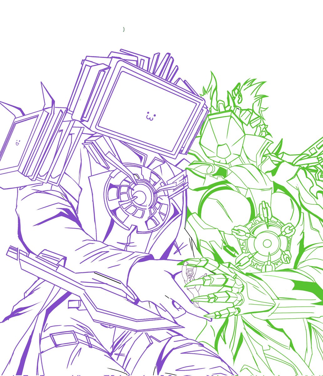 KaliWesly77537's tweet image. No es un dibujo elaborado, solo algo simple que hice porque tenía ganas de dibujar a esta pareja.

  #SKIBIDITOILET #SkibidiToiletfanart #skibidi_toilet #titantvman #titanpencilwoman 💜💚