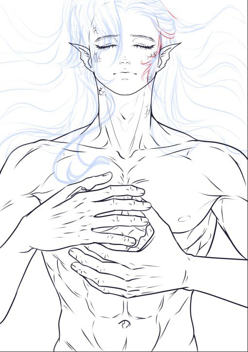 He WILL be clothed! Trust me! 🥲 Don't let the thirst drown you, and tell me: who do you think this is?

........
Cheater 🫣
​#Neuvillette #GenshinImpact #NeuvilletteFanart #Genshin #Fontaine #WIP #HydroDaddy #GenshinImpactFanart #fanart