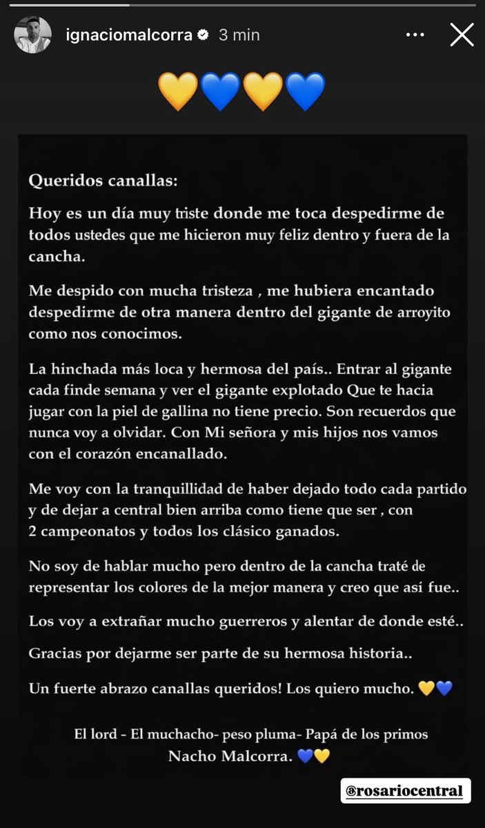 Gracias por representarnos a cada uno de nosotros adentro de la cancha. Te vamos a amar SIEMPRE. Gracias ídolo!