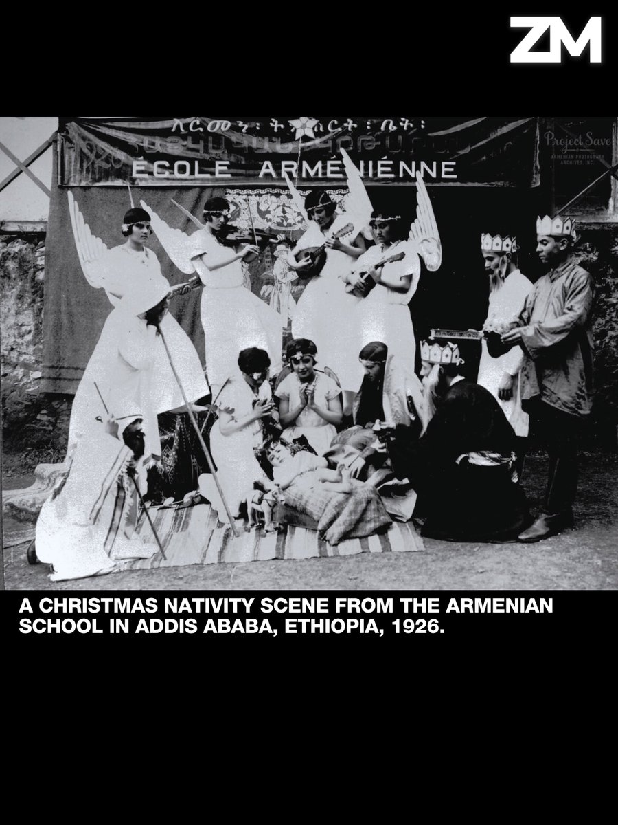 ZartonkMedia's tweet photo. A Christmas nativity scene from the Armenian School in Addis Ababa, Ethiopia, 1926. 🇦🇲
Christ is born and revealed,
Blessed is the revelation of Christ.
📸 Project Save Photograph Archive. Courtesy of Vahram Goekjian.
#Armenia #Christmas #MerryChristmas #AddisAbba #Ethiopia #Armenian