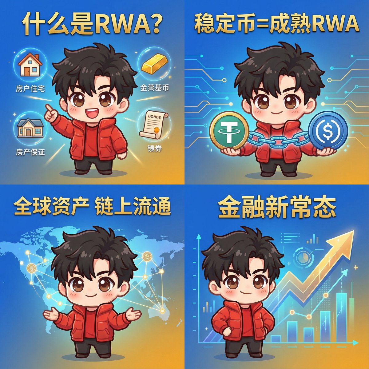 今天来说一下什么是RWA？稳定币为何被称为RWA的一种?  想象一个场景:你在冰岛拥有一套房子想要卖掉。传统方式需要跑中介、签合同、跨境转账,整个流程可能耗时数月。而现在,你只需在手机上点几下,就能把房子卖给世界任何地方的买家,钱自动打到钱包。卖不出去?可以拆分成1万  ...