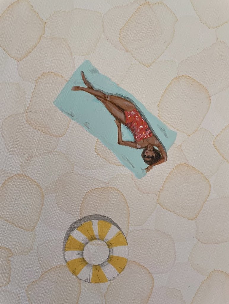 BBernstein63's tweet photo. A quiet study of leisure, distance, and belonging.
Figures drift between water and sand, suspended in texture and memory, where stillness speaks and escape feels intentional. The work explores moments we rarely pause to notice, inviting viewers to come closer and linger. https://t.co/YjArtHexec