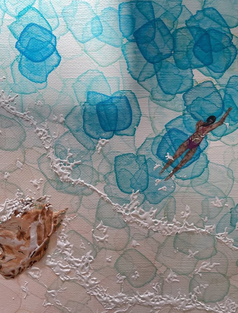 BBernstein63's tweet photo. A quiet study of leisure, distance, and belonging.
Figures drift between water and sand, suspended in texture and memory, where stillness speaks and escape feels intentional. The work explores moments we rarely pause to notice, inviting viewers to come closer and linger. https://t.co/YjArtHexec