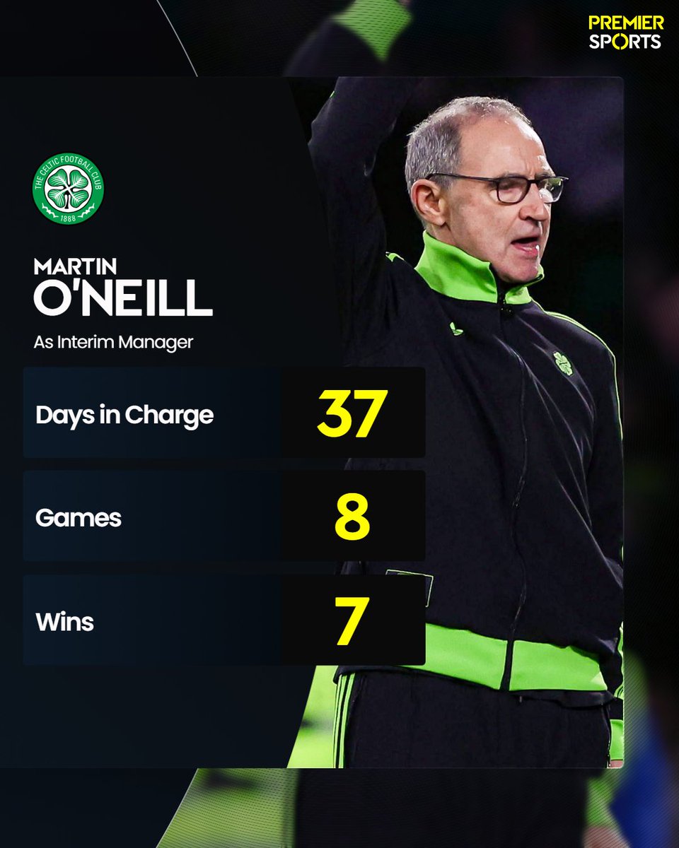 PremSportsTV's tweet image. The story of Celtic's last 70 days 🍀

Significantly differing fortunes in the dugout for Martin O'Neill and Wilfried Nancy 👀