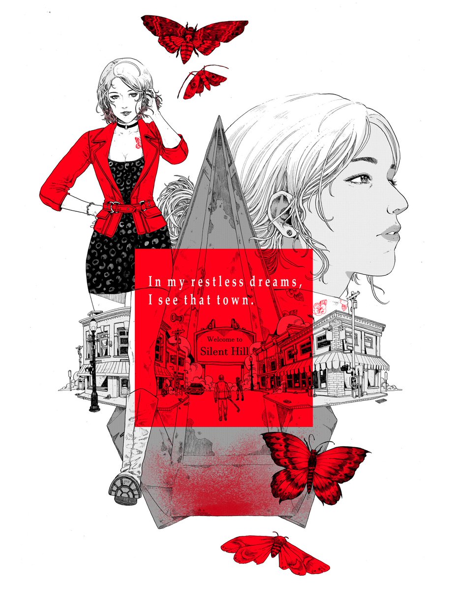 AAAAAH I got to draw OFFICIAL Silent Hill 2 art!!! For a T-shirt you can wear on your very own body!! This game means sooo much to me and I could talk about it forever, I will spare you from that.. link below !!! Thank you Konami and Moor Art Gallery for the collaboration 🫶