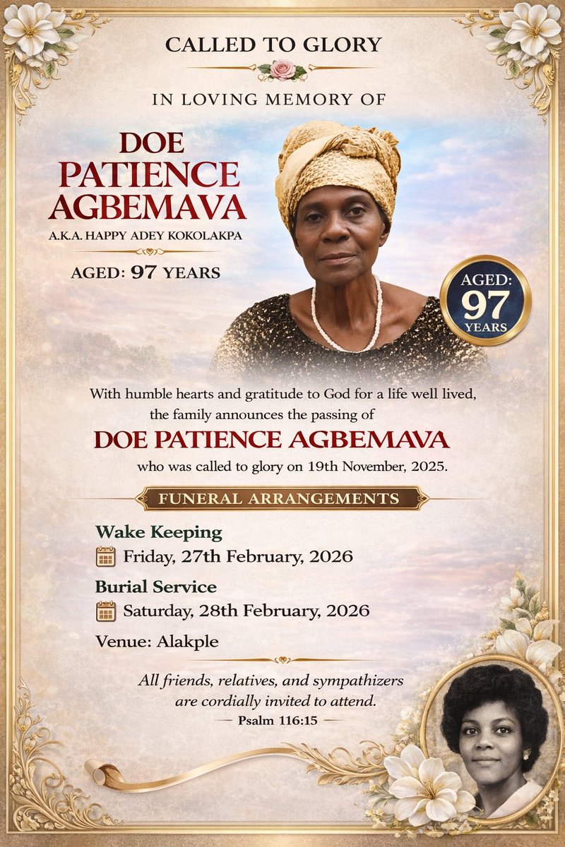 AfekuSenyo's tweet photo. Rest well Grandma 👵. Forever in your hearts. @cdzas, @ndc https://t.co/Ff8L5miIgr