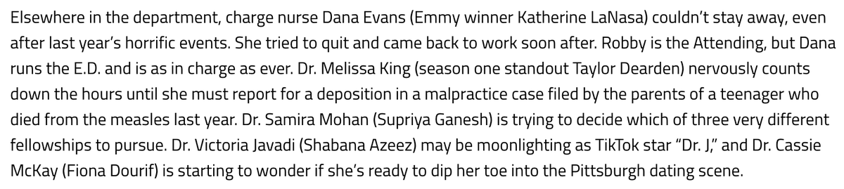 tdeardzupdates's tweet image. "Dr. Melissa King (season one standout Taylor Dearden) nervously counts down the hours until she must report for a deposition in a malpractice case filed by the parents of a teenager who died from the measles last year."