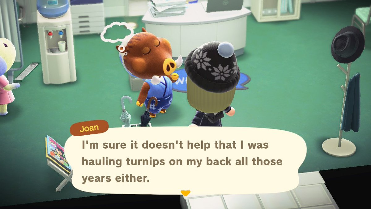 CalmingMadness's tweet image. If you have the DLC you can meet Joan at the hospital every single Monday. She'll give you some turnips if you speak with her 🫜

#AnimalCrossing #ACNH #AnimalCrossingNewHorizons #HappyHomeParadise
