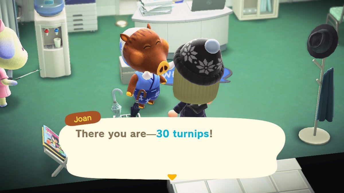 CalmingMadness's tweet image. If you have the DLC you can meet Joan at the hospital every single Monday. She'll give you some turnips if you speak with her 🫜

#AnimalCrossing #ACNH #AnimalCrossingNewHorizons #HappyHomeParadise