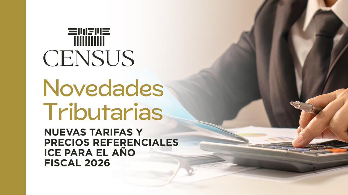 CensusEc's tweet image. 🆕 Novedades Tributarias | ICE 2026
El SRI emitió disposiciones que rigen desde el 1 de enero de 2026. 

Lee más aquí: linkedin.com/pulse/nuevas-t…