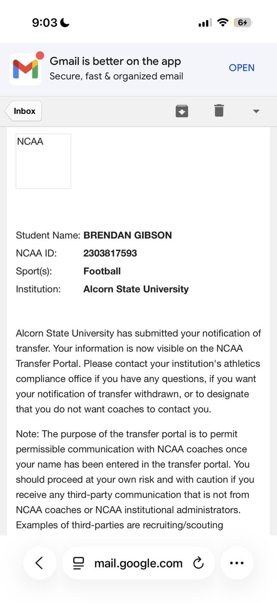 brendan gibson D1 TRANSFER PORTAL 6’5 225 OLB/DE tweet media