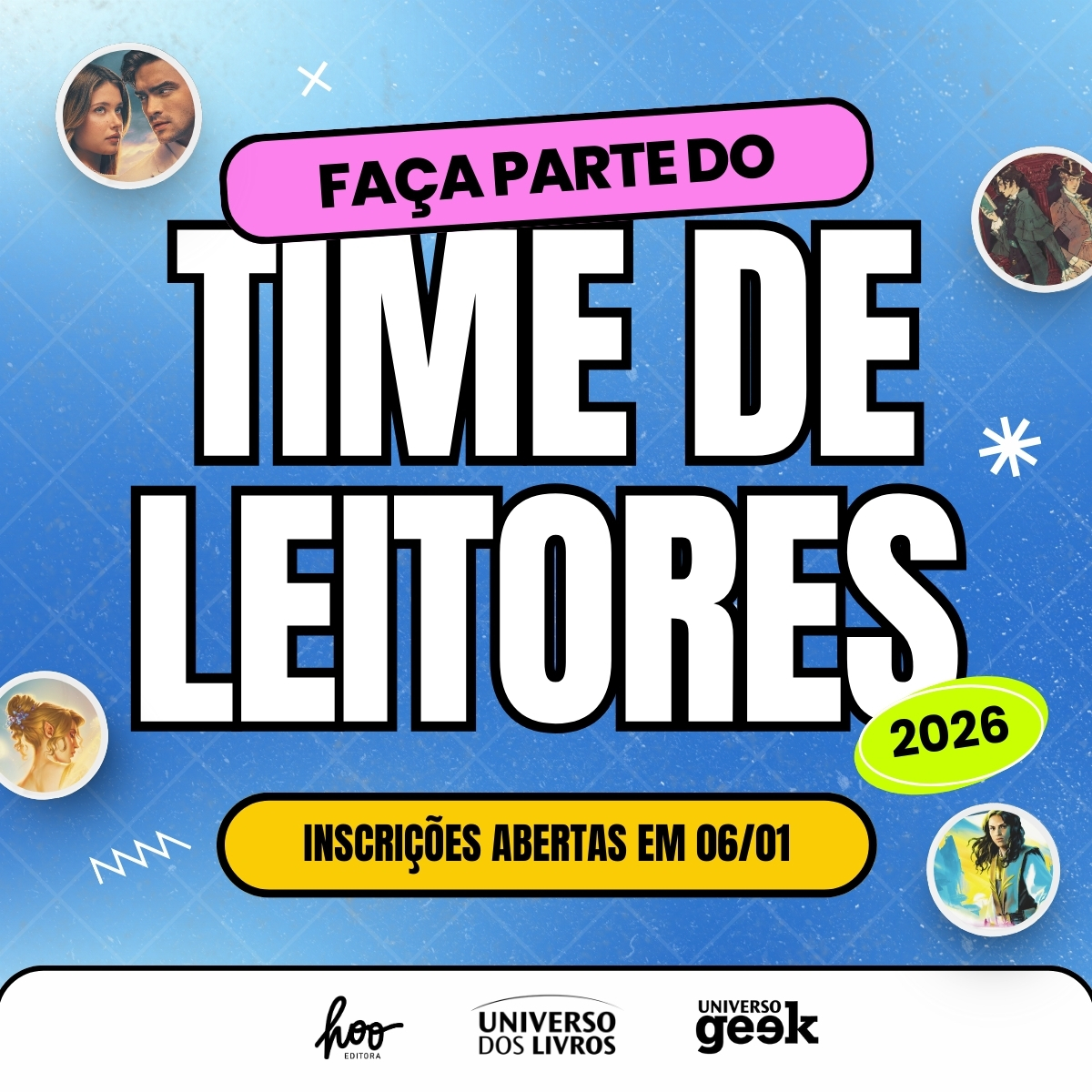 🚨 ATENÇÃO, CRIADORES DE CONTEÚDO!

Amanhã abrem as inscrições para o Time de Leitores da Uni! ✨

Fiquem de olho nas minhas postagens para não perder o período de inscrição. 💛 Estou super animada para conhecer o perfil de vocês! 😊