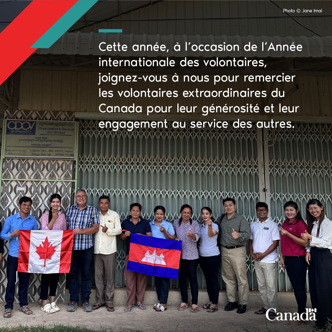 2026, c’est l’Année internationale des volontaires ! 🌍 Merci à celles et ceux qui mettent leurs compétences, compassion et énergie au service des autres, au Canada et partout dans le monde. Ensemble, c’est l’#HeuredAgir.

👉REJOIGNEZ LE MOUVEMENT : timetoact-canada.ca/join-the-movem…

#AIV