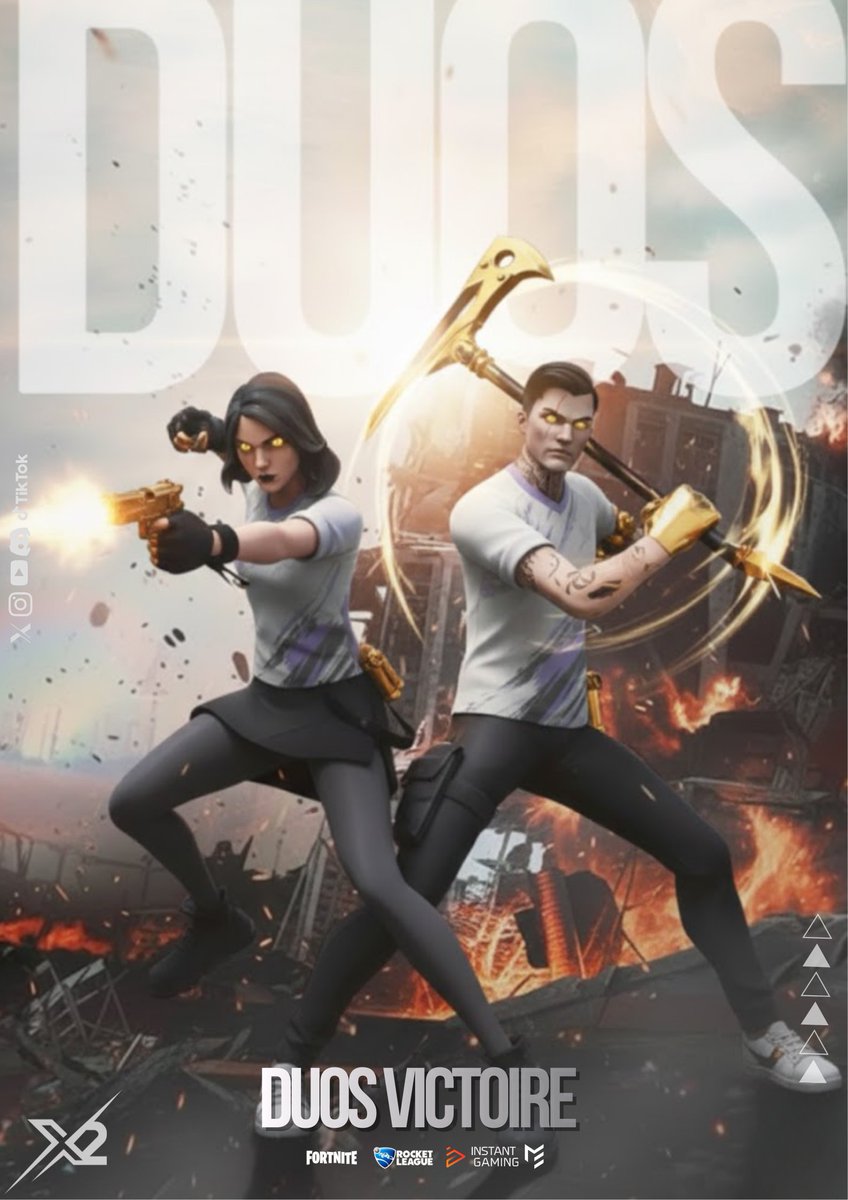 🏆DUO DIVISION – FORTNITE CUP Venez suivre toute l'action ce soir de 19h à 21h lors de notre live. e

 🎙️Cast : <a href="/BiFusse/">CEESP BiFusse</a> 

📺En direct : twitch.tv/teamx2officiel… 
Du niveau, de l'intensité et des duos prêts à tout pour la victoire. Nos joueurs seront EN FEU.

 #X2ESPORT ⚔️