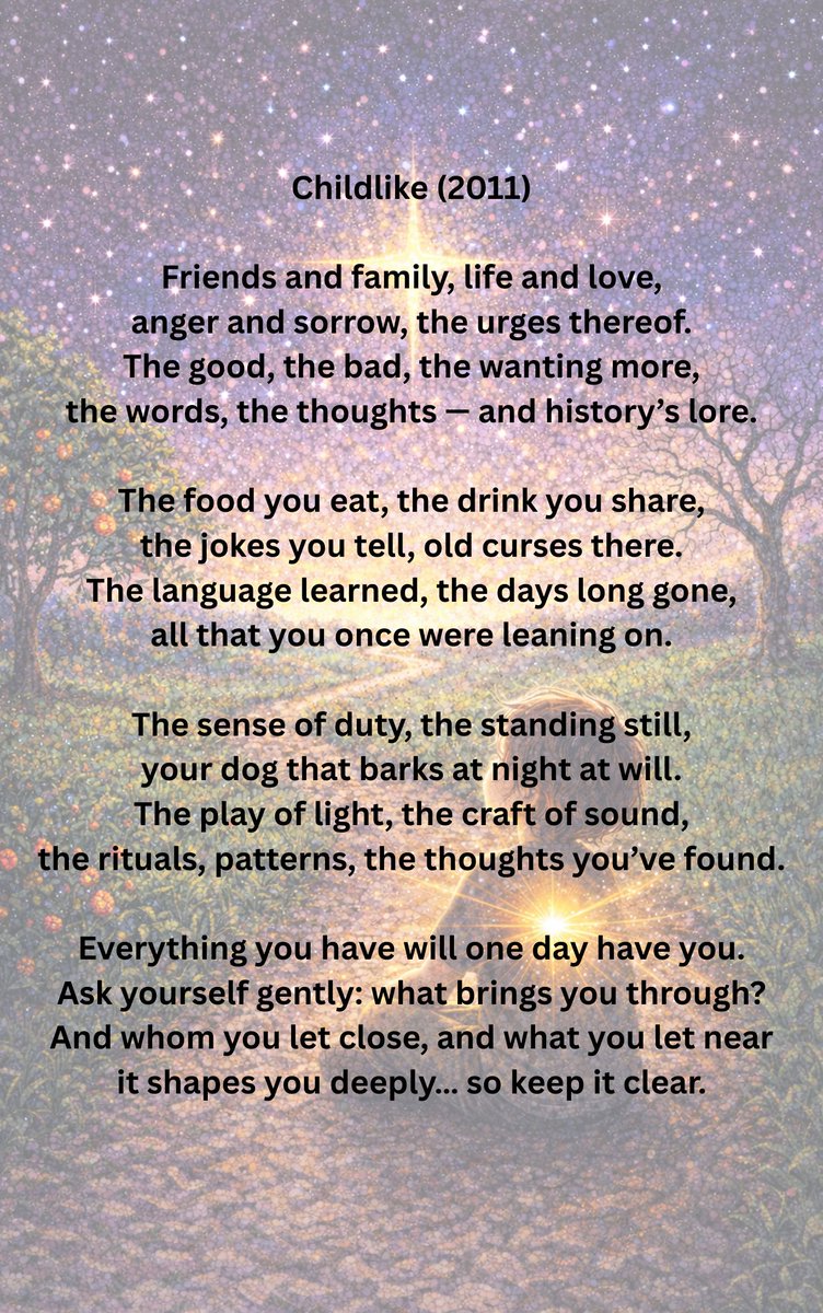 SzramaS's tweet photo. How much of who we are
was shaped before we ever chose?
By people, words, habits, love, fear.
#Childlike #Becoming #Poetry https://t.co/cCB10ja3MV