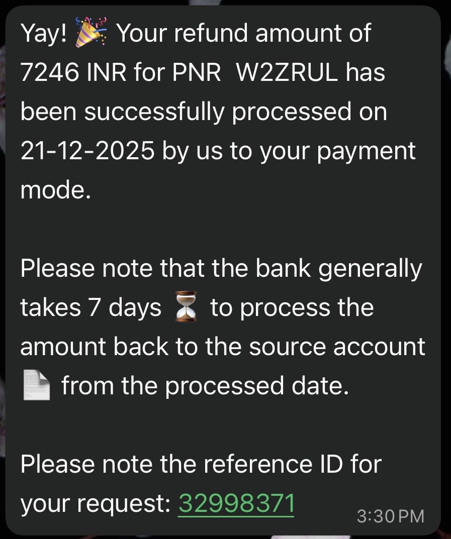 drvipindev's tweet photo. Refund still not processed to my account @AirIndiaX reference id 32998371 even after more than 7 days. https://t.co/GBgsVMarAY