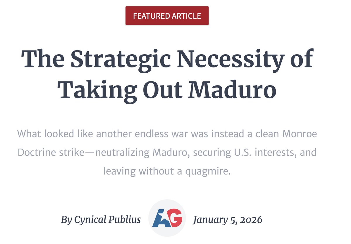 Please see my latest in American Greatness on Maduro.

It was a big win.

(Link one post below because the algorithm hates links.)