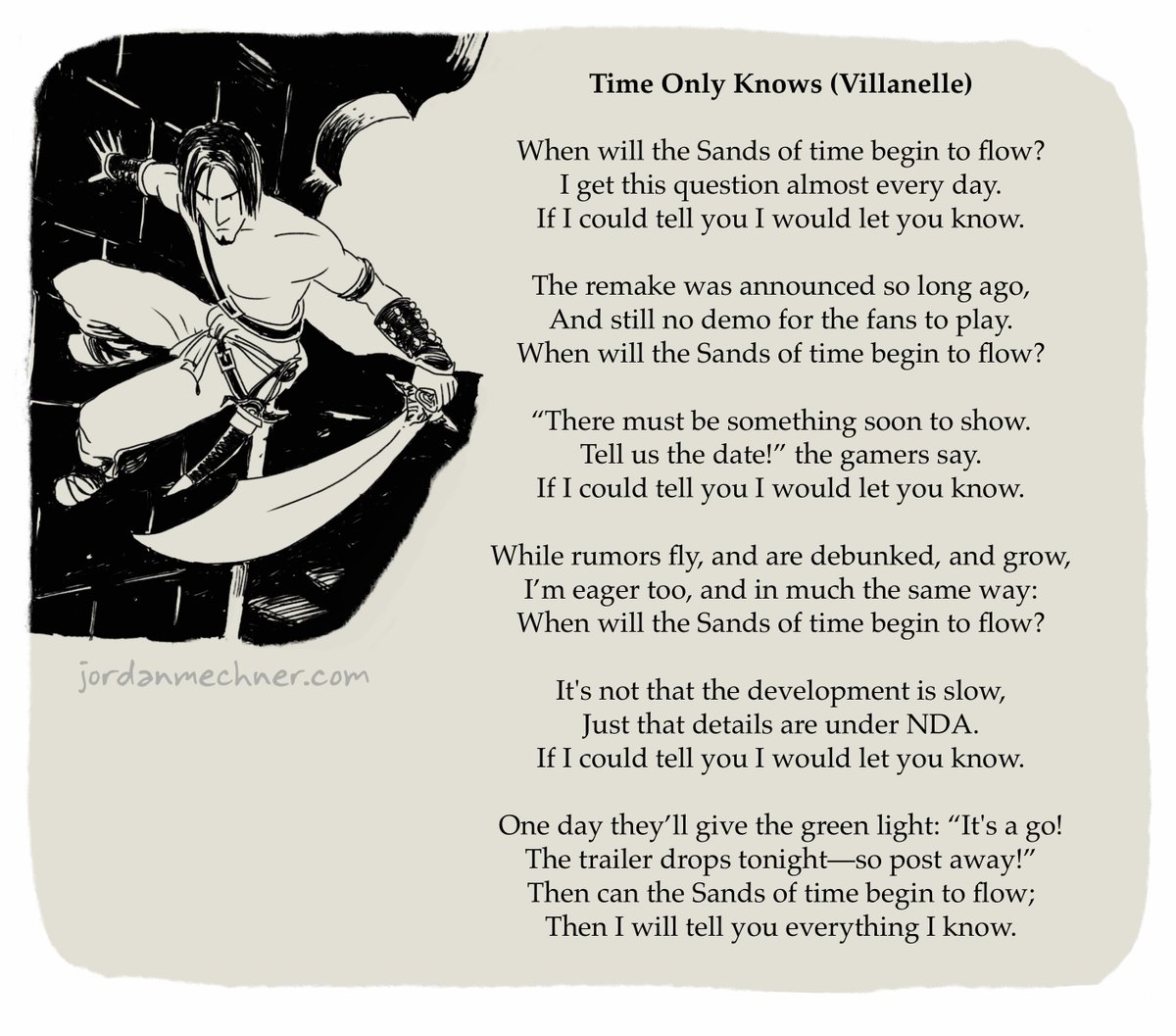 jmechner's tweet photo. A little poem to start off the new year.
My apologies to W. H. Auden, and to villanelles in general.
https://t.co/obzanuBTpZ https://t.co/l8cQDQHpty