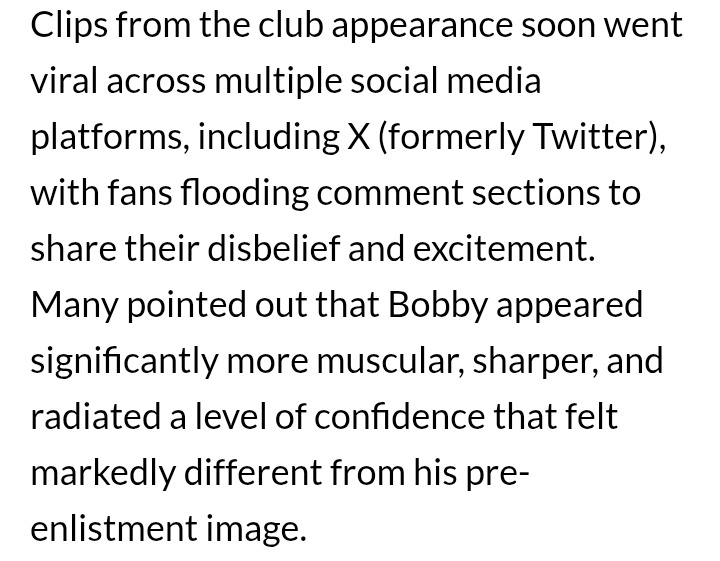 <Bobby of iKON has gone viral after his first public appearance post military service, leaving fans stunned by his dramatic physical transformation and refreshed look.>

moneycontrol.com/entertainment/…