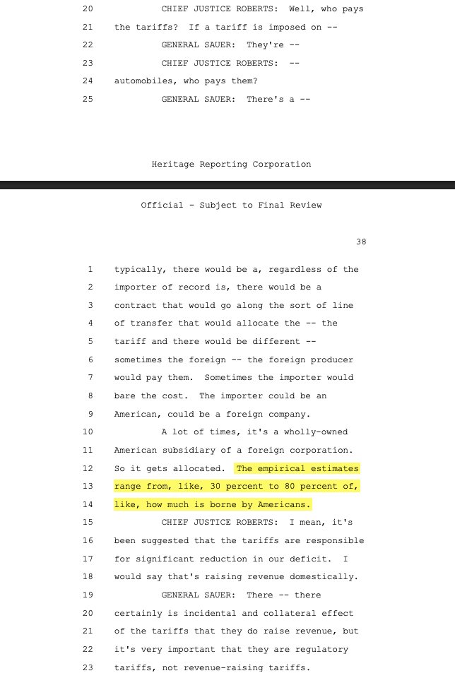 <a href="/WhiteHouse/">The White House</a> Your attorney at the DOJ already confirmed to the supreme court that the majority of Tariffs are paid for by American consumers. So all you've done is raise taxation and pretending someone else pays which is factually incorrect per hour own Supreme court arguments.