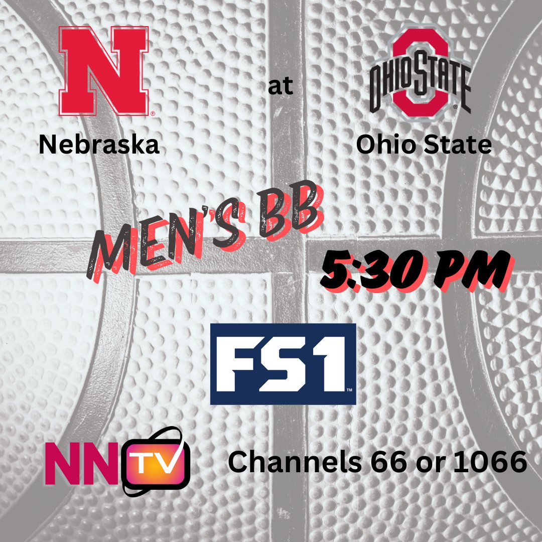 #Nebraska Men's Basketball <a href="/HuskerMBB/">Nebraska Men's Basketball</a> this evening at 5:30 on #FS1, #NNTV Channels 66 or 1066. See our full line-up here: bit.ly/NNTVChannelLin… #GBR
