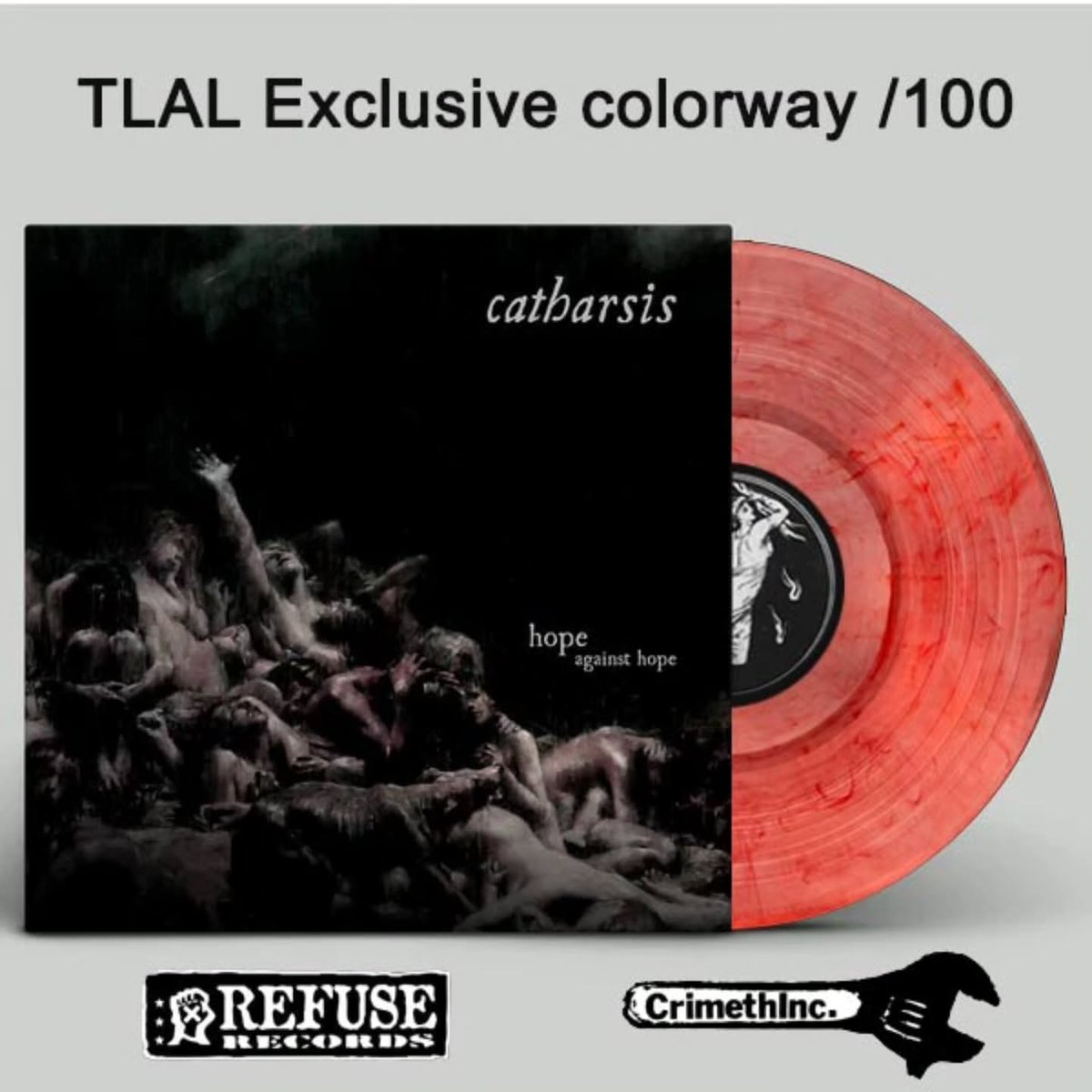 Catharsis - Hope Against Hope LP /100 TLAL Exclusive on clear with some red Super excited to have a colorway for everyone of this. Nice gatefold covers, amazing music. (please note I didn't find a photo online that looked exactly like… #catharsis #refuserecords #crimethinc