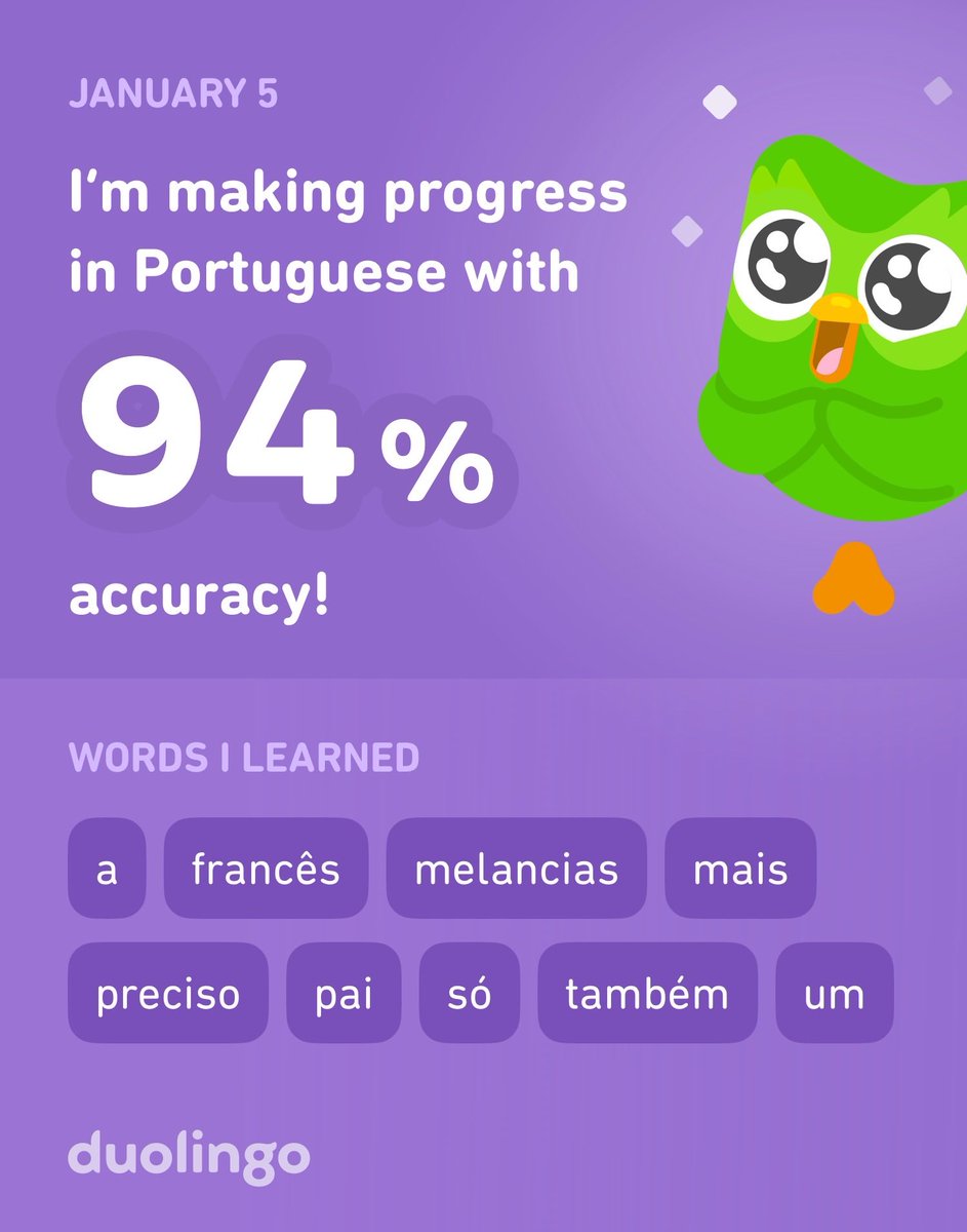 I’m learning Portuguese on Duolingo! It’s free, fun, and effective.