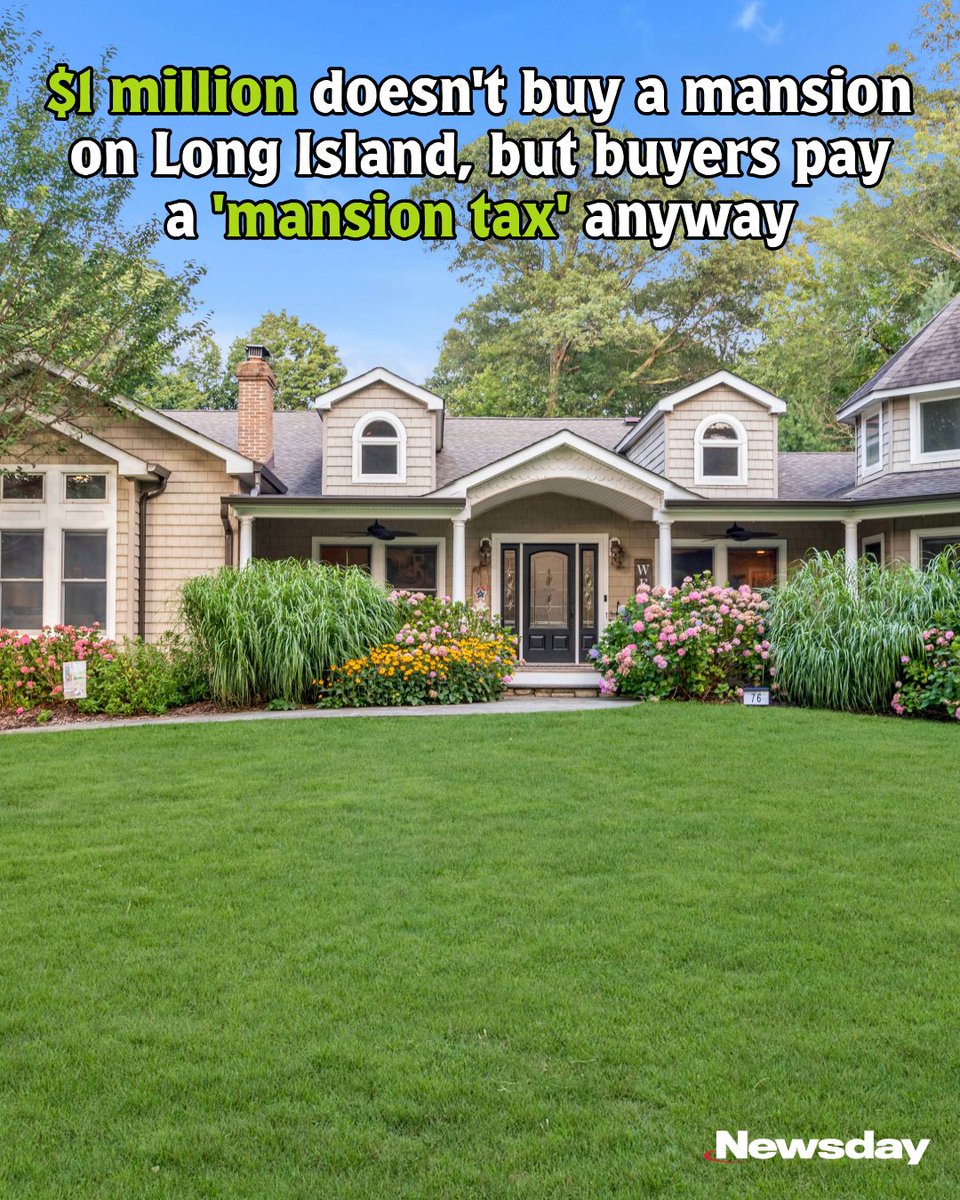 Newsday's tweet photo. The New York State mansion tax was implemented in the summer of 1989. In more than three decades, it has never been adjusted for inflation, and its "mansion" title has remained.

Read the full story here: https://t.co/aE8Hx8yh26 (Photo credit: Steve Booke)
.
.
.
#longisland #liny #nassau #suffolk #nassaucounty #suffolkcounty #nyc #newyork #mansion #tax #newyorktax #longislandtax #realestate #longislandrealestate #linkinbio