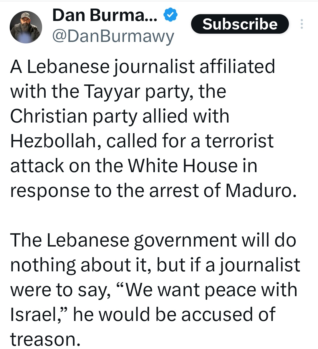 تهديد البيت الابيض من قبل حزب ممانع يساري غوغائي حليف لطهران شيء خطير جدا... والأمور تأخذ أبعاد دولية؛
<a href="/DanBurmawy/">Dan Burmawi</a> 
<a href="/usembassybeirut/">U.S. Embassy Beirut</a> 
#FAFO