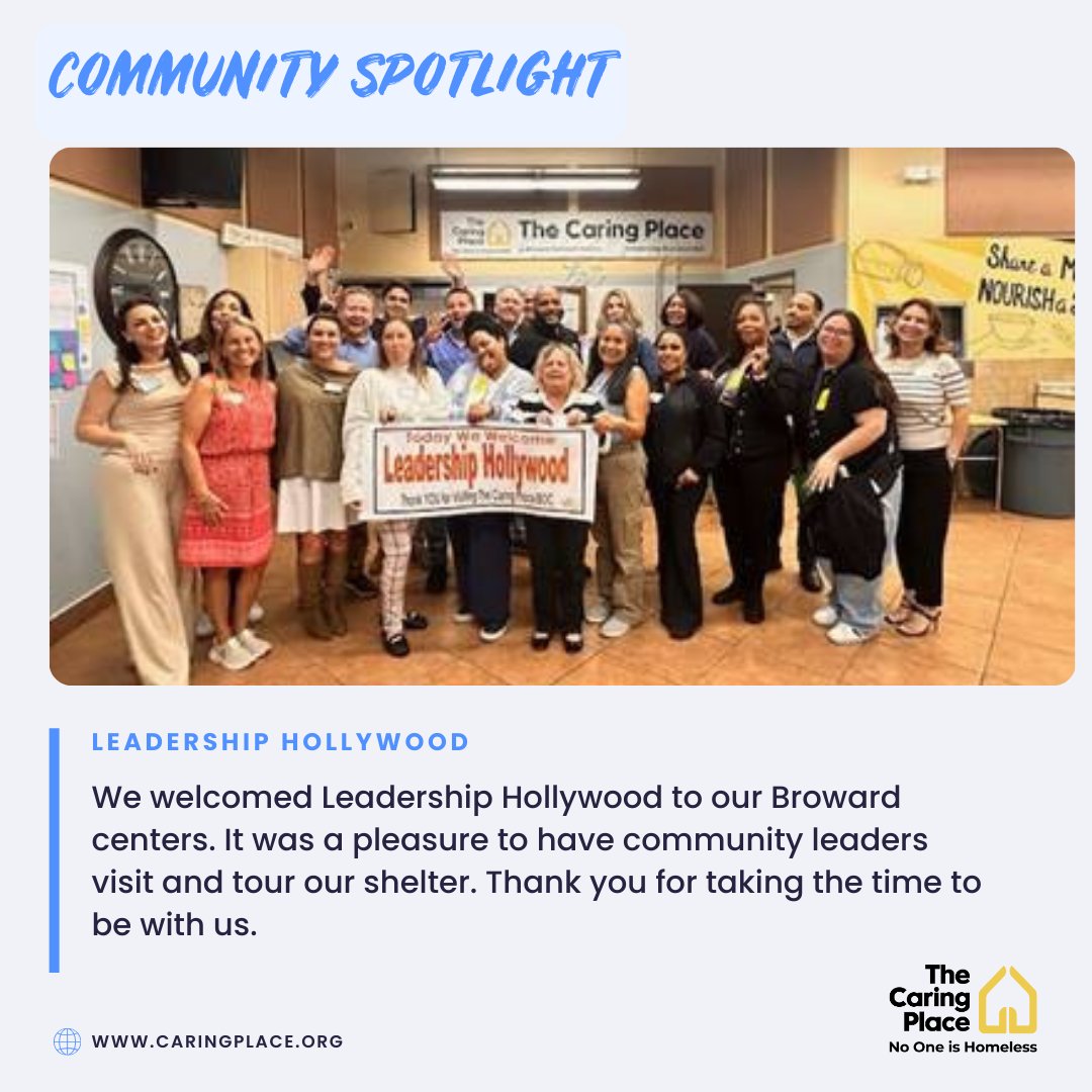 No1isHomeless's tweet image. We welcomed Leadership Hollywood to our Broward centers. It was a pleasure to have community leaders visit and tour our shelter. Thank you for taking the time to be with us.
#No1IsHomeless #ICare