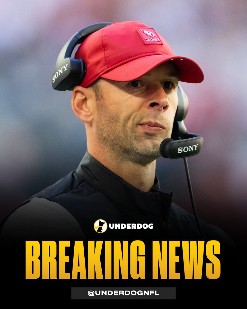 UnderdogNFL's tweet image. Schefter: Cardinals fire Jonathan Gannon.