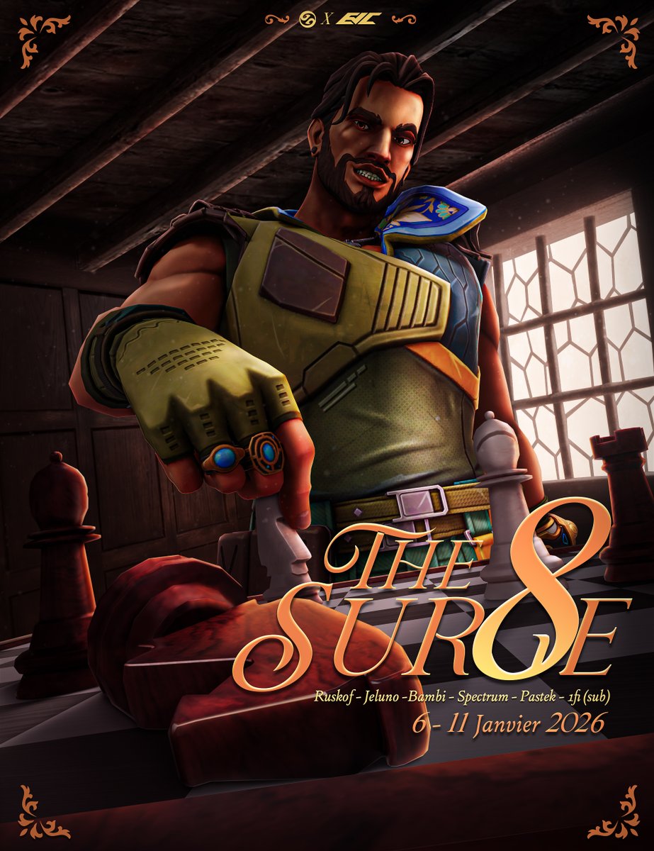 Nos pirates sont prêts à tout piller.  

Cap <a href="/EVCtournaments/">EVC</a> 🧭  

Rendez-vous demain pour The Surge #8 ! 🏴‍☠️  

• <a href="/jelunzz/">Jeluno💫</a>  
• <a href="/MrBamBiM/">BamBi</a> 
• <a href="/Ruskof_/">Ruskof</a>  © 
• <a href="/pAstekaim/">pAstek</a> 
• <a href="/Spectrum76x/">Spectrum</a> 
• <a href="/1fivlrr/">1fi</a>  

🧠・<a href="/DoubleTTPRO/">HooK T-TchaT</a> - Head Coach 
📊・<a href="/Willouu__/">HK Willouu</a> - Analyste Coach