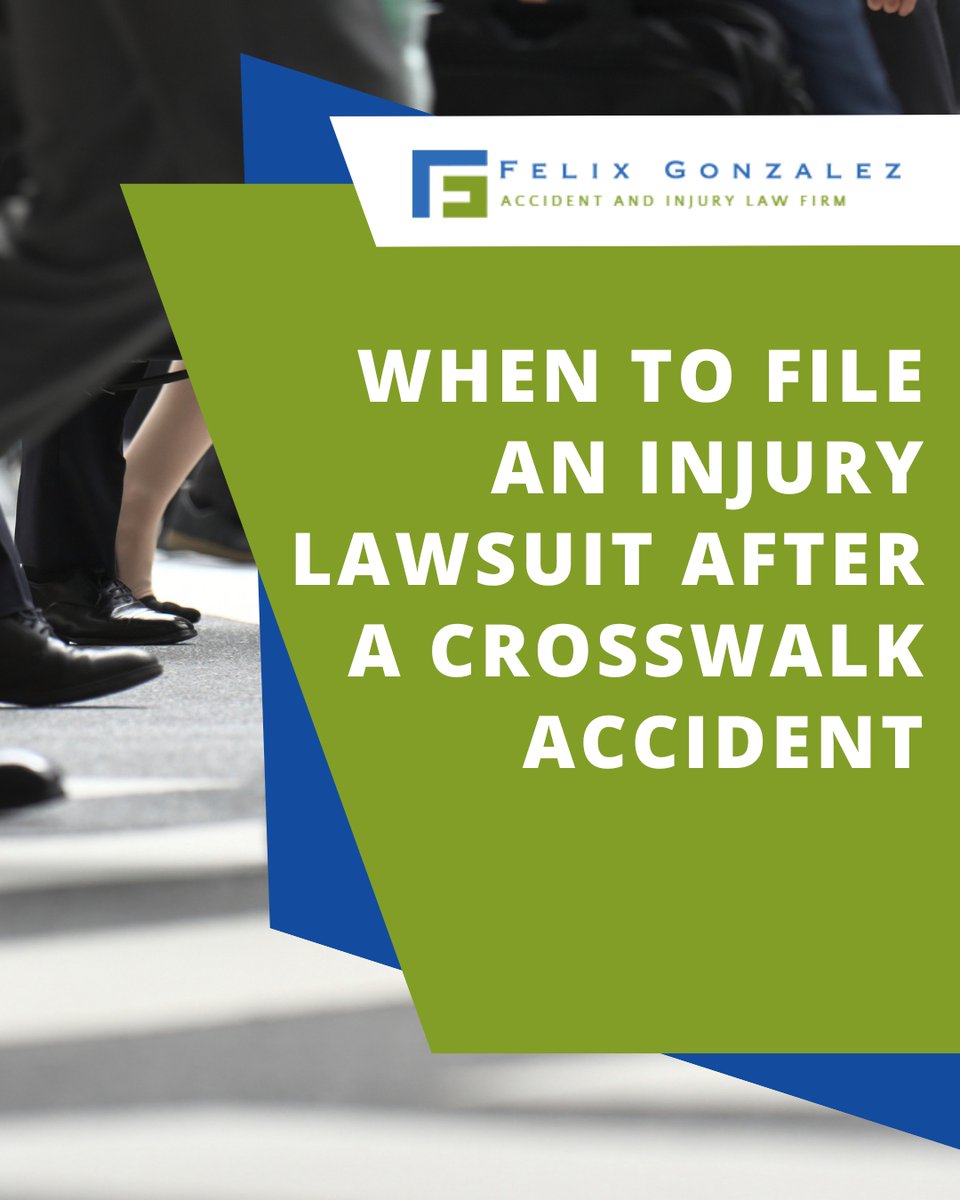 FGLAWFIRM's tweet photo. If you've been injured in a crosswalk accident, act quickly and file your lawsuit soon. Early action helps your attorney investigate and preserve evidence, which can also help prevent low insurance offers. #CrosswalkAccident #PersonalInjury #FelixGonzalezAccidentandInjuryLaw https://t.co/BPZTbTLUh3