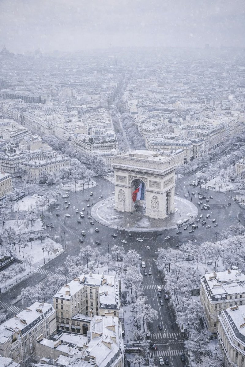 naturebeauty760's tweet image. Arc de Triomphe, Paris France ❄️ 🇫🇷
