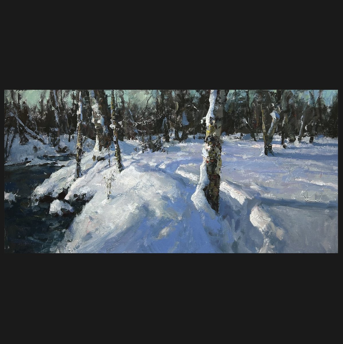 TadRetz's tweet image. "My Backyard" 18x36in. oil on canvas.