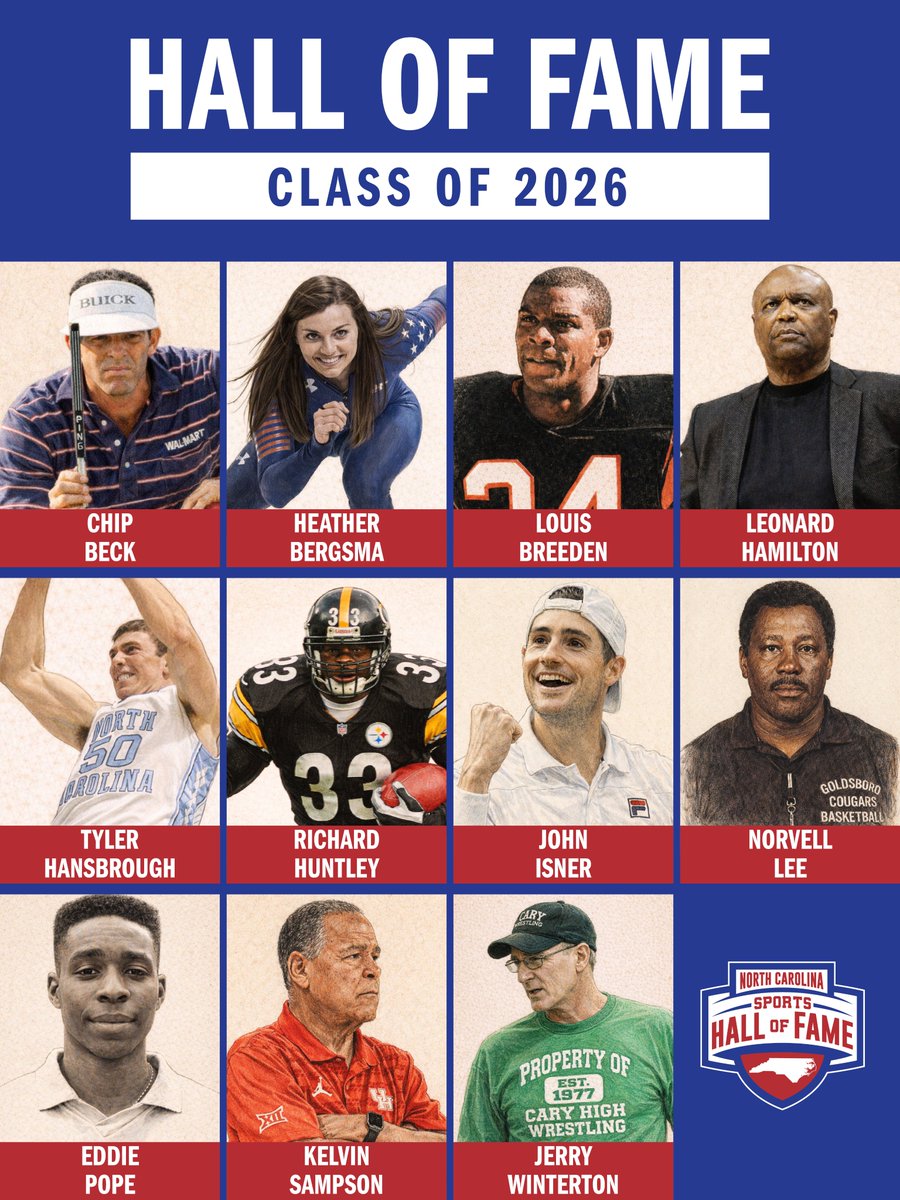 We look forward to inducting the NCSHOF Class of 2026 on May 1, 2026, at the Sheraton Greensboro Hotel! Stay tuned for information on purchasing tables and tickets.