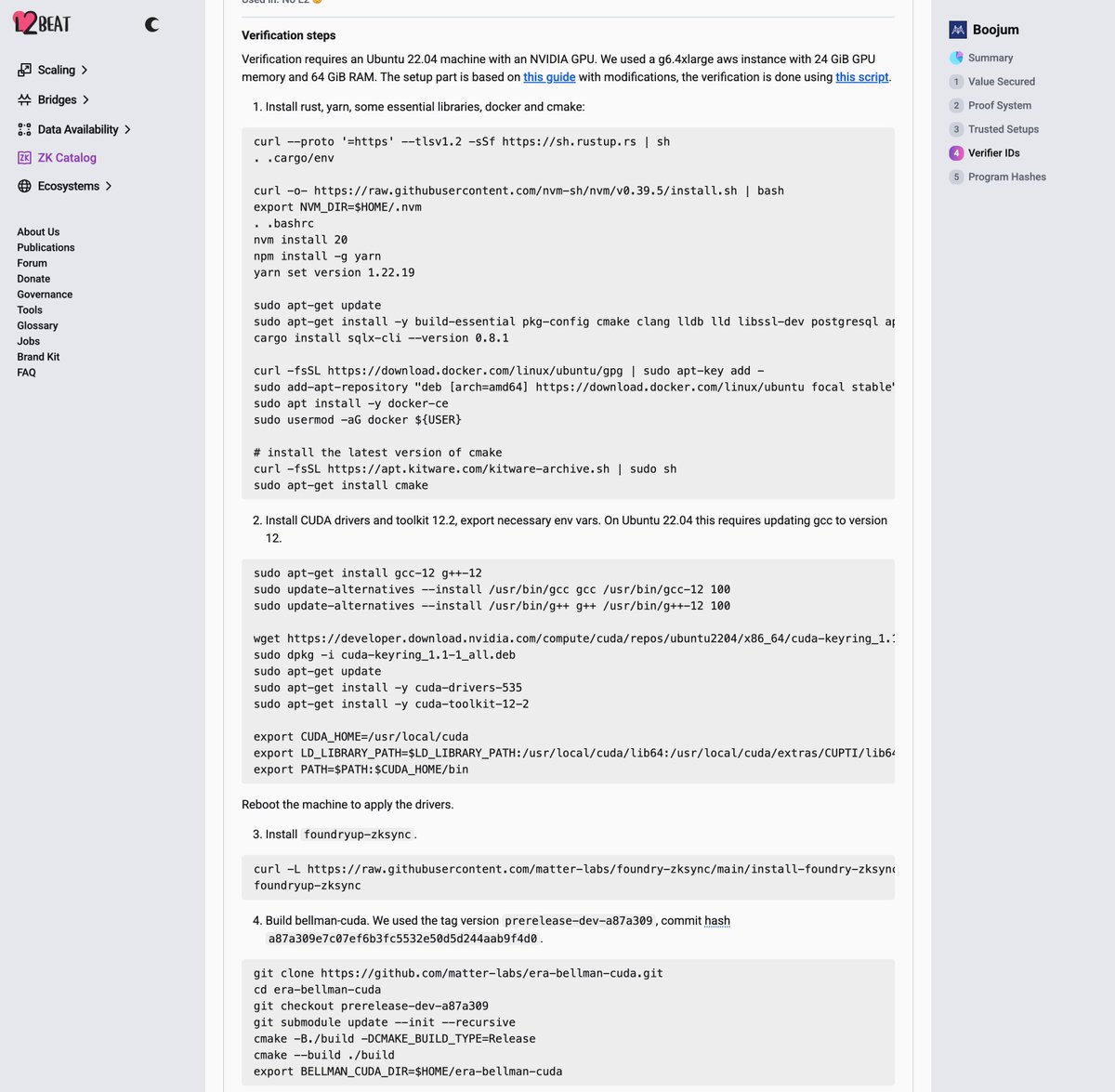 donnoh_eth's tweet image. we successfully reproduced zk verifiers and host programs for all @zksync elastic chains using boojum. all verification steps can be found in the project page, and if anyone goes through the same steps, tell us and we'll add your social attestation

h/t @sergeyshemyakov