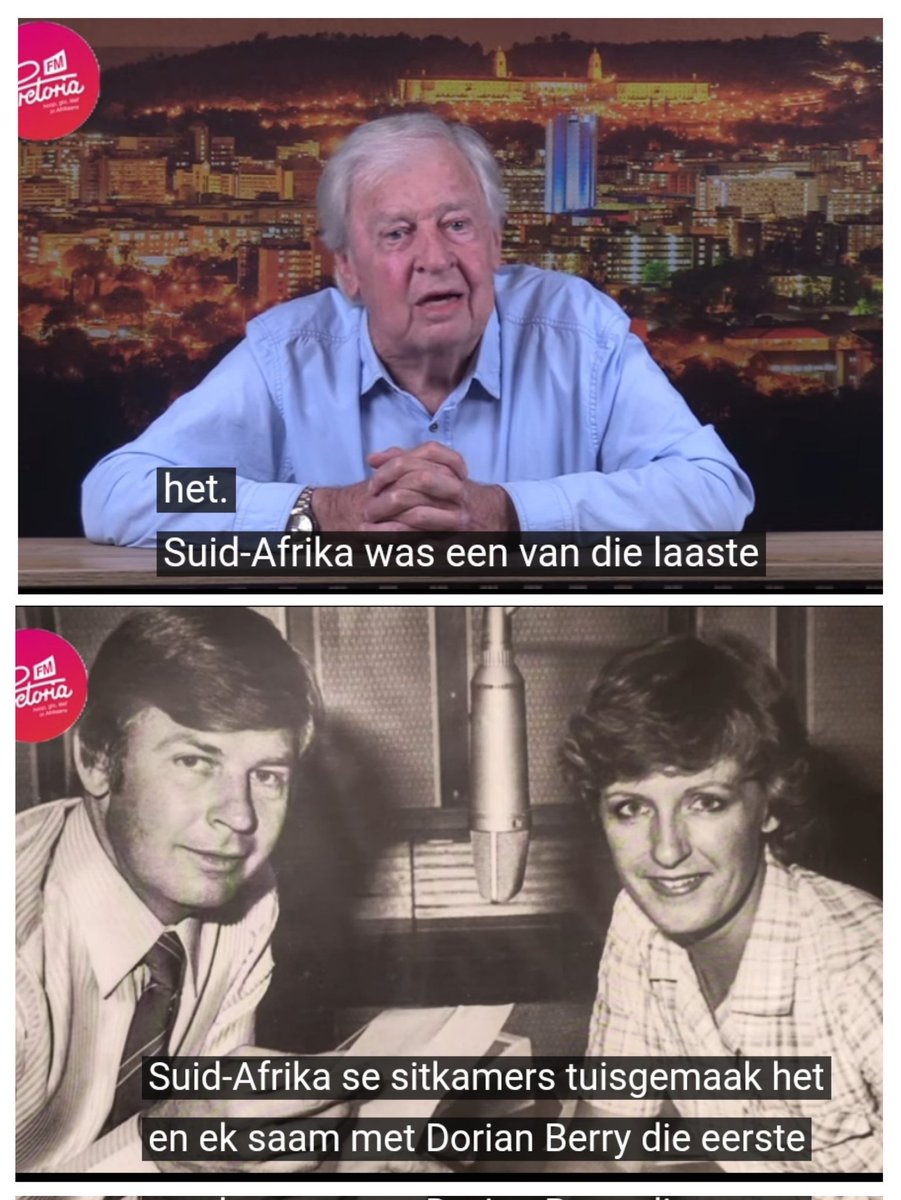 steve_hofmeyr's tweet image. Wat 'n mooi oomblik van pure heimwee toe Heinrich Marnitz vanaand se nuus op 
@PretoriaFM gelees het as 'n spesiale aflewering ter viering van die 50ste herdenking van die eerste televisieuitsending in Suid-Afrika in 1976. Heinrich was die eerste aanbieder saam met Dorianne Berry…