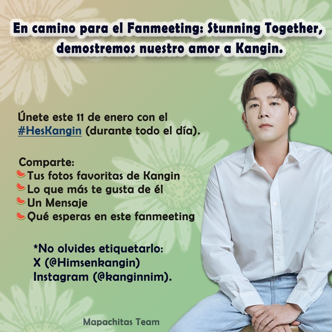¡Falta poco para ver a Kangin!

Colaboremos para que otras ELF conozcan más sobre Kangin  ¡Ayúdanos a difundir!

Usa mensajes, fotos, vídeos  con el #HesKangin + #Kangin #강인 + <a href="/Himsenkangin/">kangin</a> este 11 de Enero  en X e IG💙✨