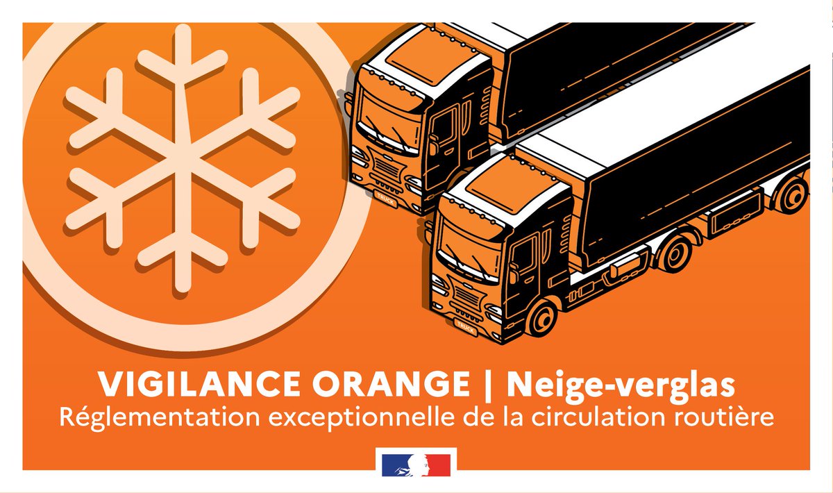 Image de Préfet de la Charente-Maritime - ⚠️ #AlerteMétéo | 🟠 Vigilance orange #Neige #Verglas - RESTRICTION DE LA CIRCULATION

❄️🌨️ 𝗟𝗲 𝗱