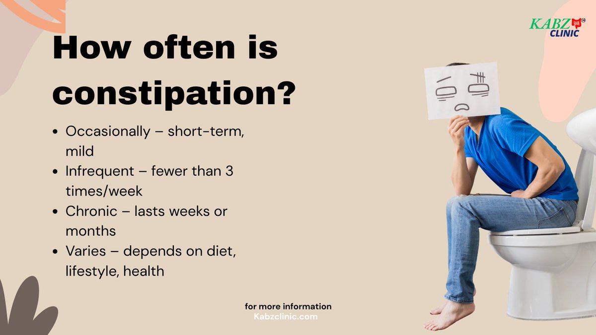 How often is constiption?
#constipation #kabzcureclinic #healthsrainbowprivatelimited,   
For more information you can visit our youtube and website.      
Youtube : youtube.com/@KabzClinic
Website : kabzclinic.com