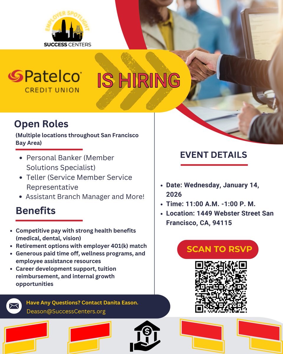 Interested in opportunities with Patelco Credit Union? Then you don't want to miss this event.
