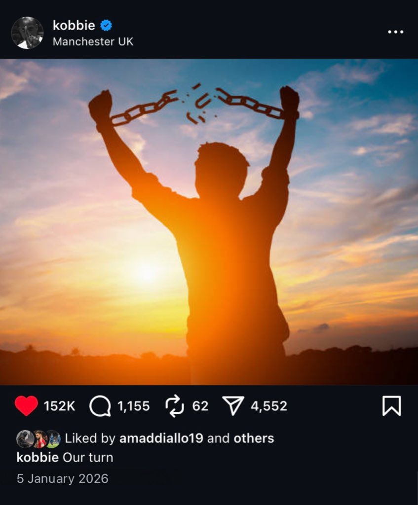 abilasports's tweet image. 🚨 Amorim'in kovulmasının ardından Kobbie Mainoo'nun paylaşımı 😬