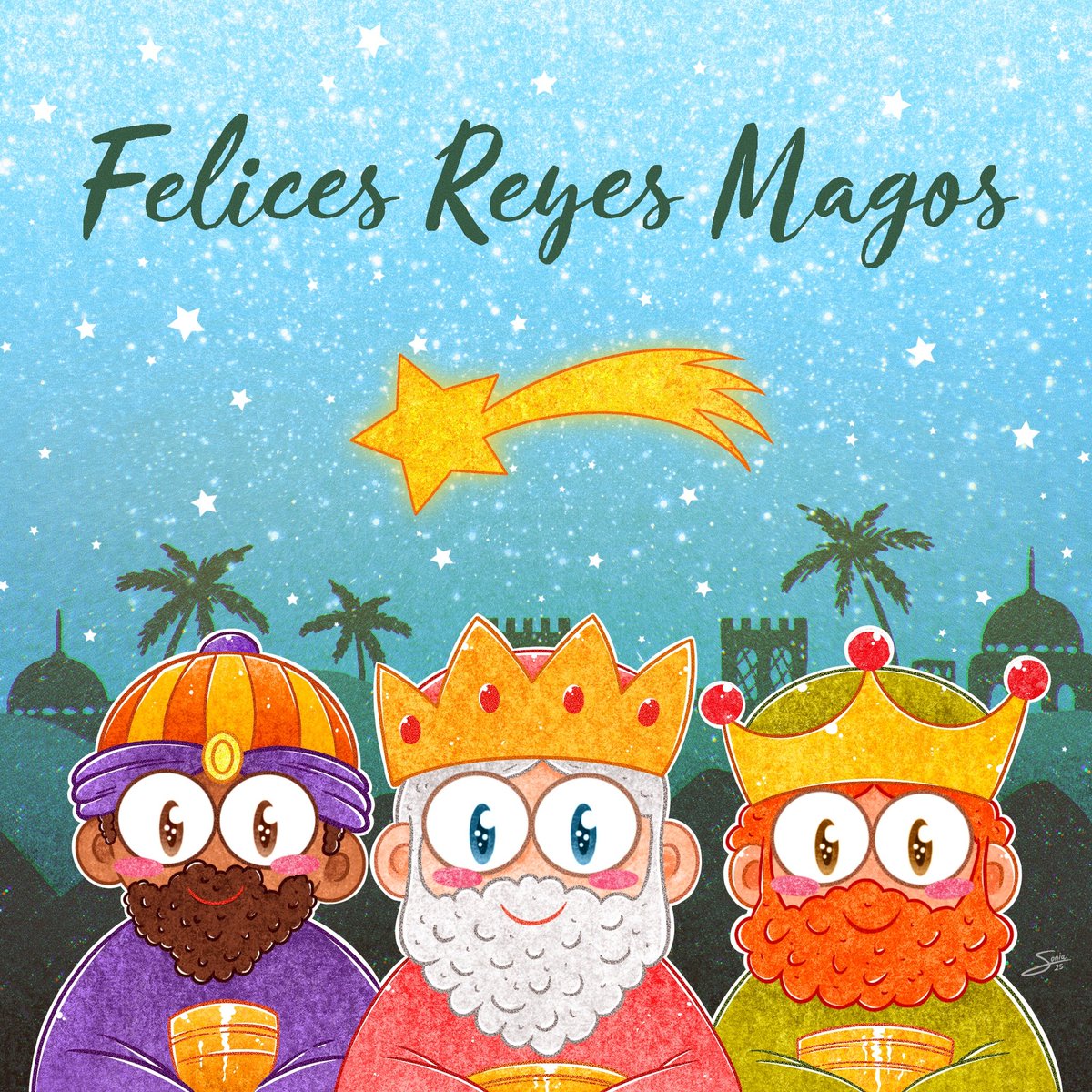 ¡Feliz Noche de Reyes Magos! // Happy Three Kings Night!! 🤴🏻🤴🏼🤴🏿🐫🎄🎁 

. 
#SoniakasArt #moniOJOtes #felizdiadereyesmagos #felicesreyesmagos #reyesmagos #melchor #gaspar #baltasar #reyesmagos2026 #felicesreyesmagos2026 #melchorgasparybaltasar #nochedereyes #nochedereyesmagos